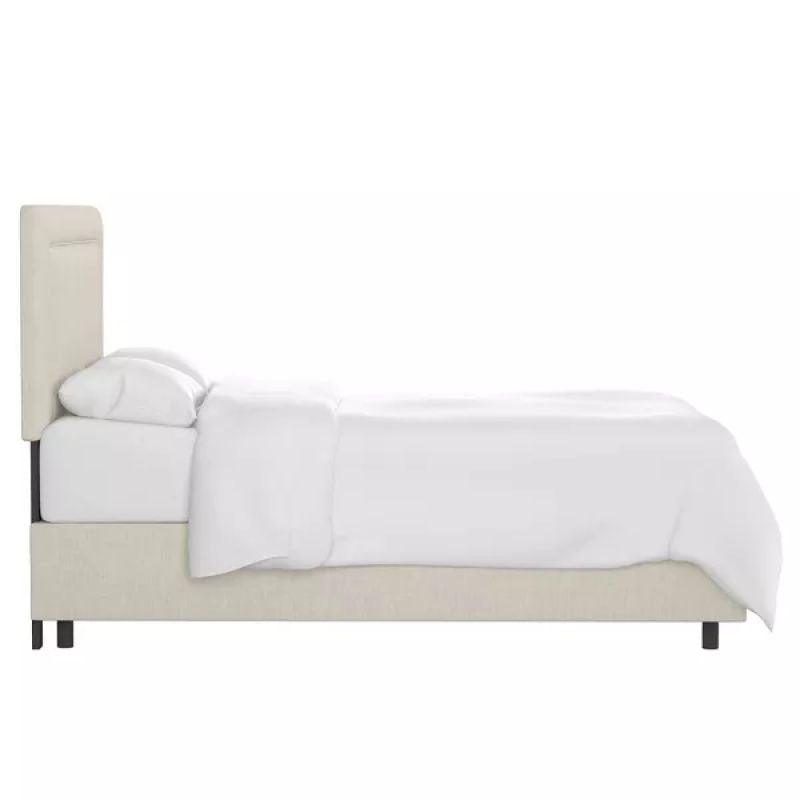 Ivory Linen Tranquility: Swedish Wood Super King Bed (200x200x140) by Alhome - ALHOME