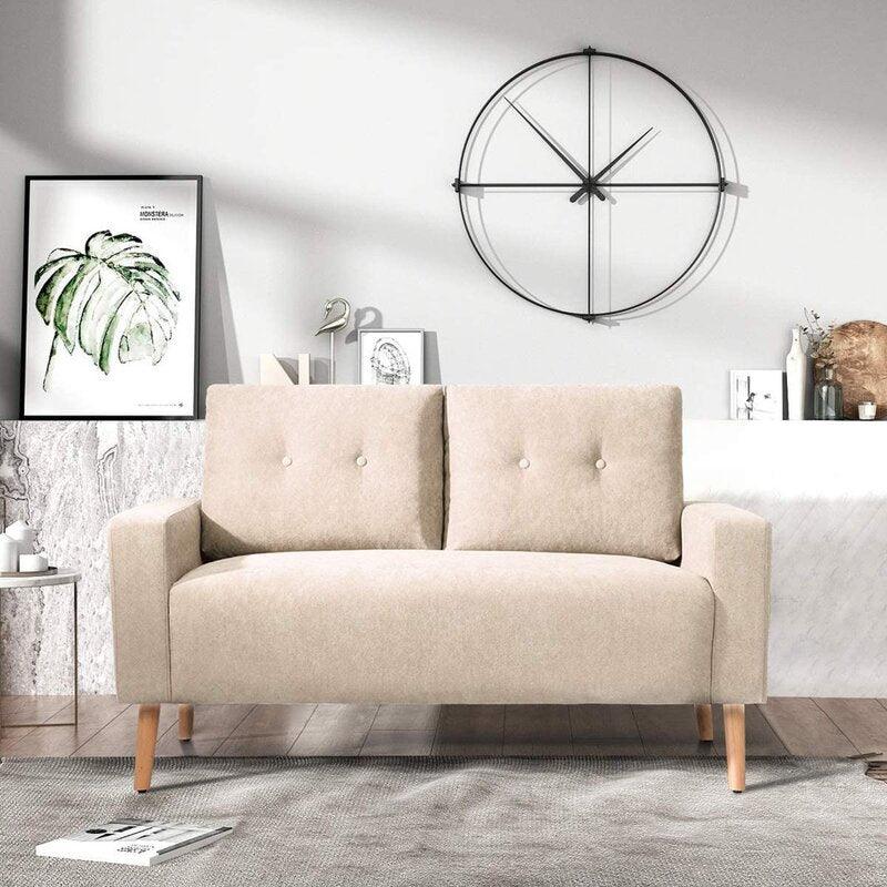 Modern Linen 2 Seater Sofa - 180x85x85 cm - By Alhome - ALHOME