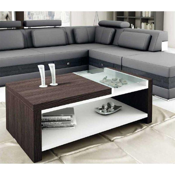 White and Brown Center Table With Timeless Blend By Alhome - ALHOME