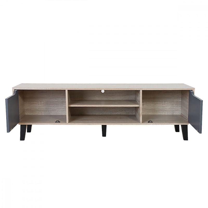 Tv Table From Malaysian Wood - Wooden And Olive - 150x40x45 cm - By Baity - ALHOME