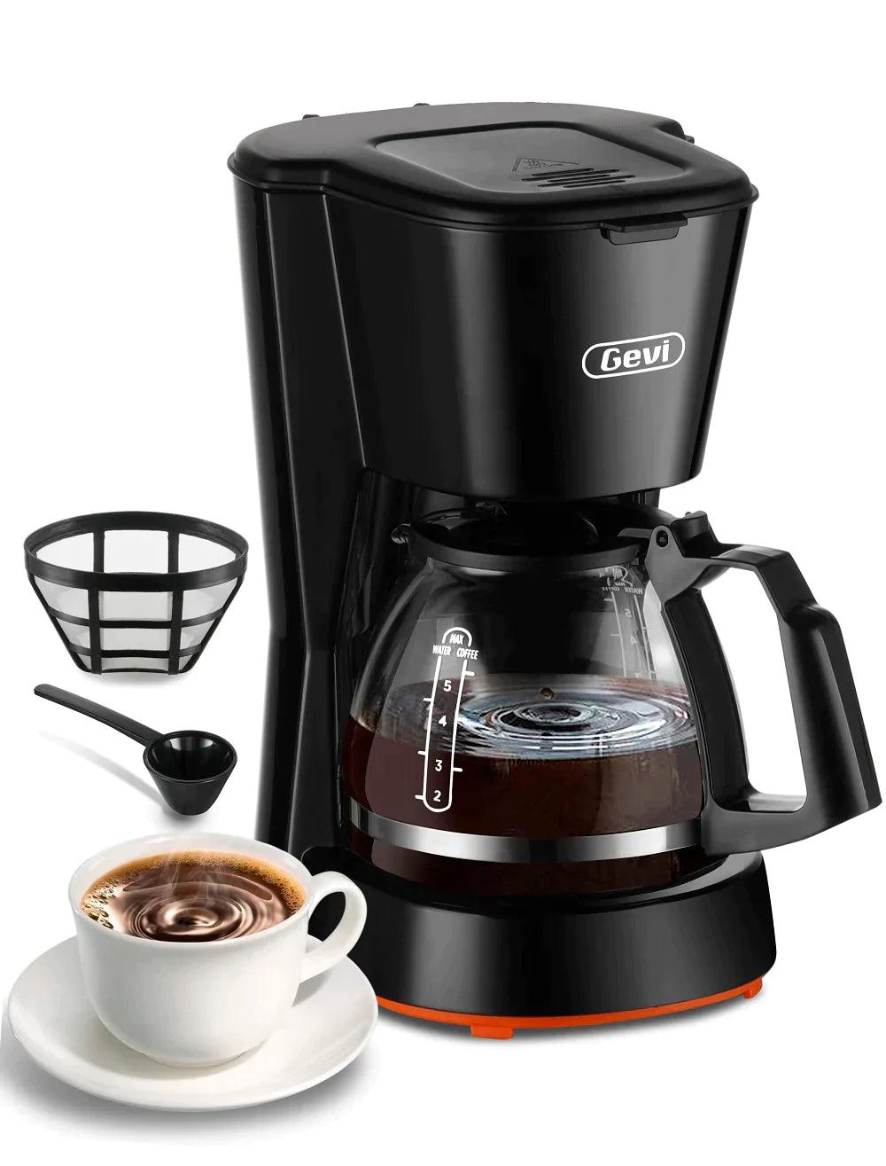 Gevi 5 Cups Small Coffee Maker, Compact Coffee Machine with Reusable Filter, Warming Plate and Coffee Pot for Home and Office - .com - Your Destination for Baby & Mother Needs in Saudi Arabia