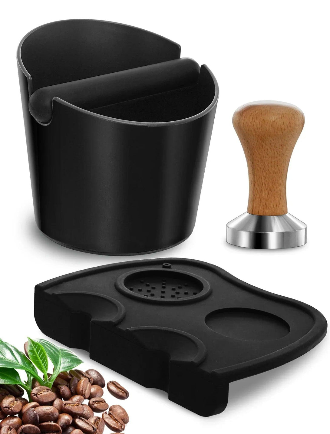 Gevi Espresso Machine Accessories - Knock Box for Espresso Coffee Grounds, Espresso Tamper and Mat, Food Safe Silicone Coffee Tamp - .com - Your Destination for Baby & Mother Needs in Saudi Arabia