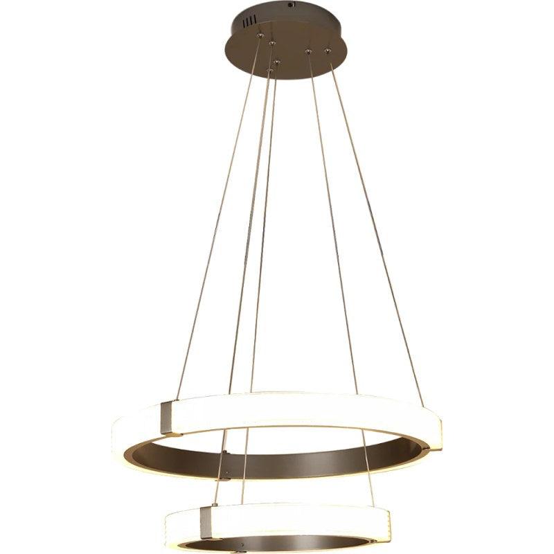 Modern Chandelier With Two Rings - Grey - With 3 Lights - 115 W By Alhome - ALHOME