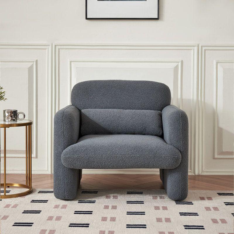 Modern Bouclé Chair - 90x85x85 cm - By Alhome - ALHOME