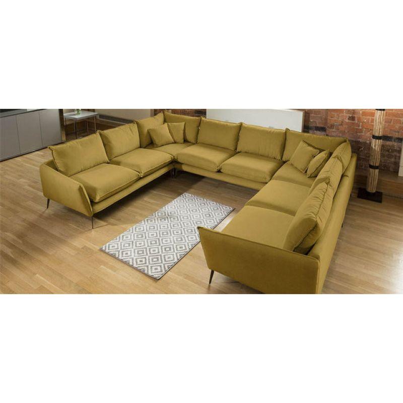 Modern Velvet U-Shape Sofa - 320x220x85x85 cm - By Alhome - ALHOME