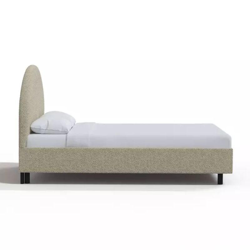 Royal Collection: Swedish Wood Queen Bed - Opulent Beige Elegance (180x200x140) by Alhome - ALHOME