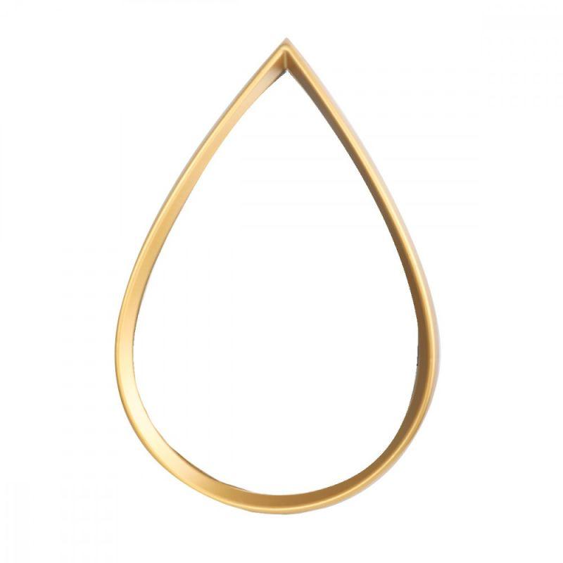 Teardrop-shaped wall mirror with frame - gold - 40x60x3.5 cm - By Family Ship - ALHOME