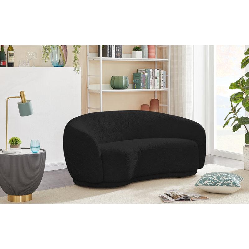 Black Boucl√© 3-Seater Sofa" By Alhome - ALHOME