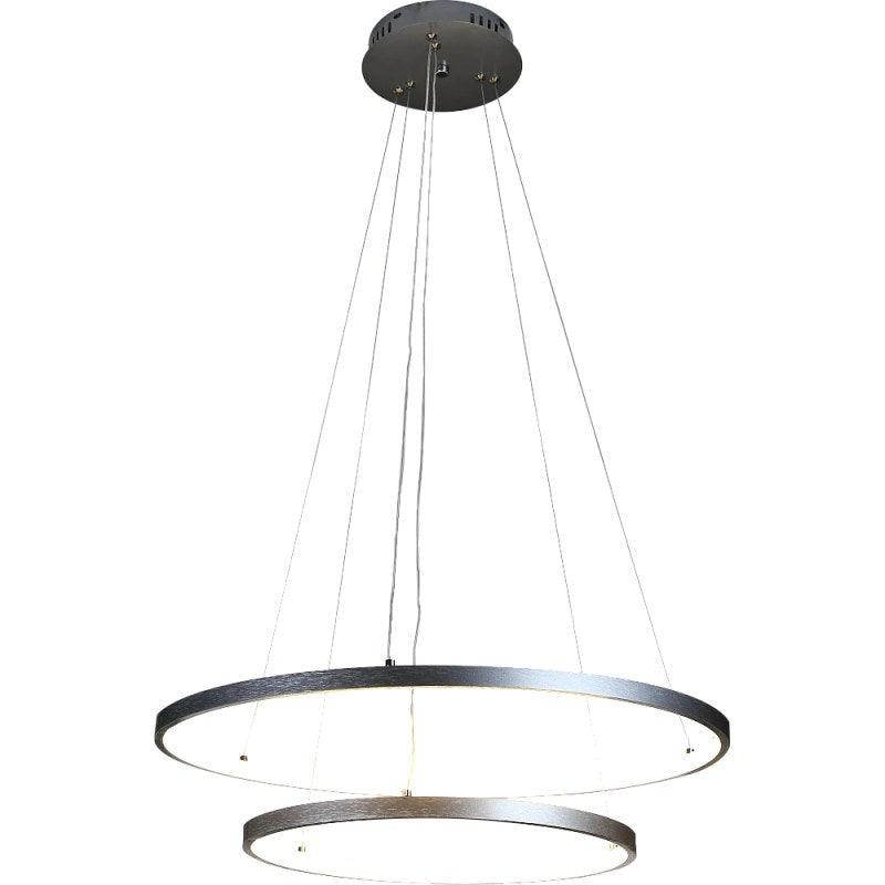 Modern Chandelier With Yellow Lighting, 400*600 - 42 Watts - Silver By Alhome - ALHOME