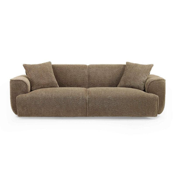 Warmth in Brown: 3-Seater Boucl√© Sofa By Alhome - ALHOME