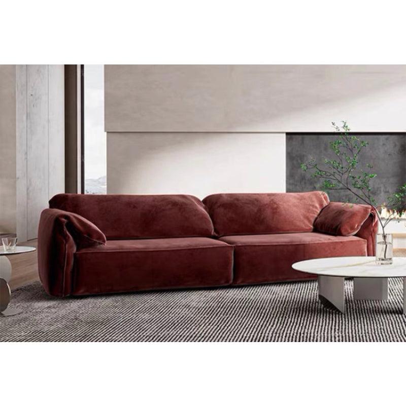 Velvet 3-Seater Sofa in Rich Burgundy By Alhome - ALHOME