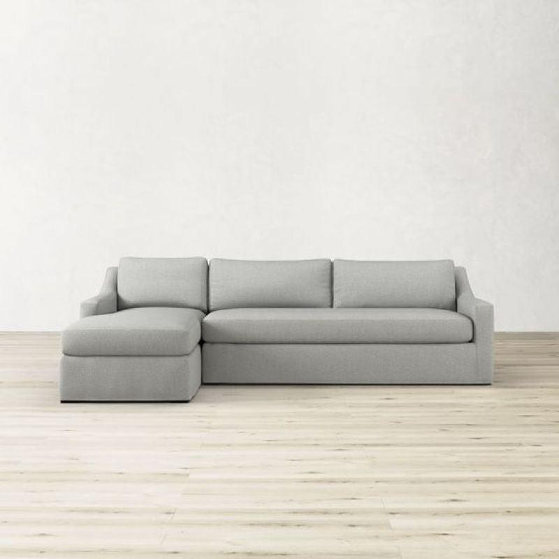 Stylish Gray Velvet L-Shaped Sofa - 90x250x170x45 cm - Swedish Wood By Alhome - 110111045 - ALHOME