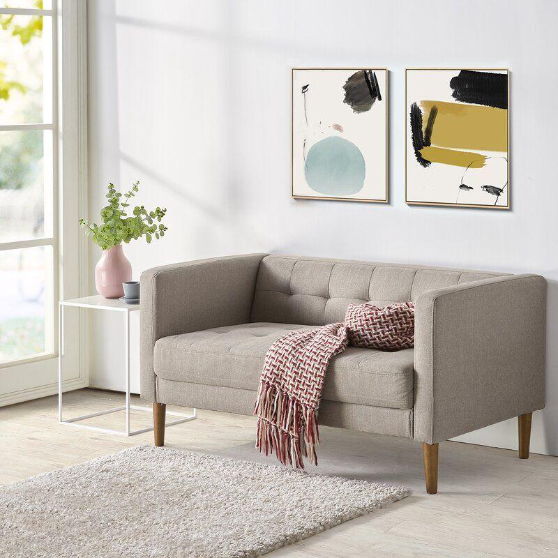 Modern Linen 2 Seater Sofa - Grey - 180x85x85 cm - By Alhome - 110113455 - ALHOME