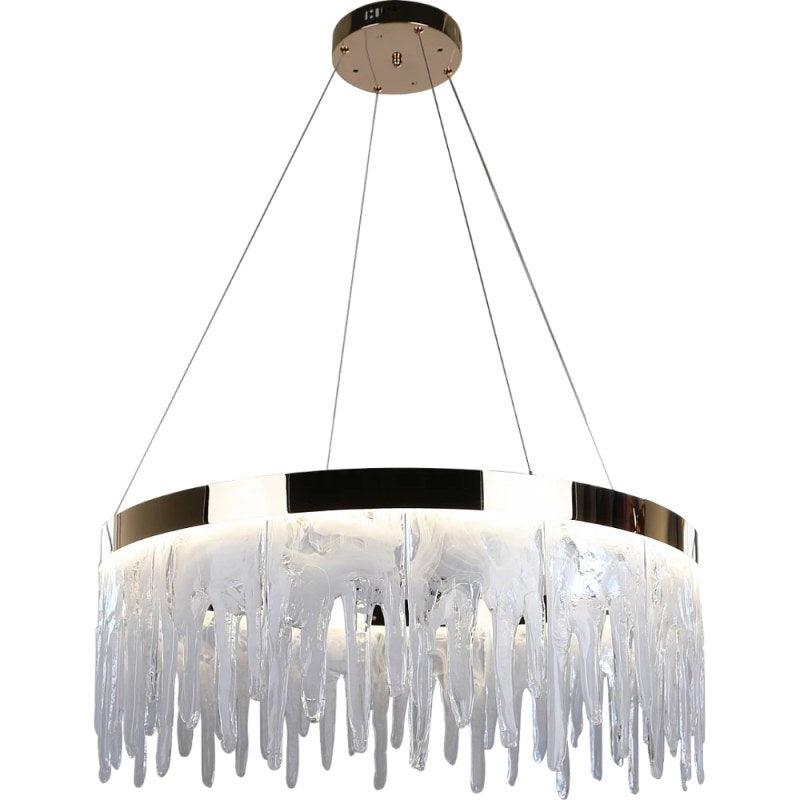 Modern Gold Chandelier With 3 Lights - 75 W- Size 80 cm By Alhome - ALHOME