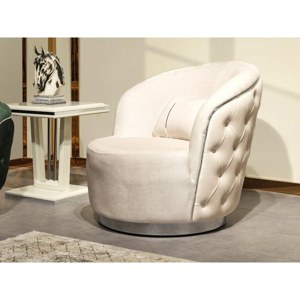 White Velvet Chair By Alhome - 110111669 - ALHOME