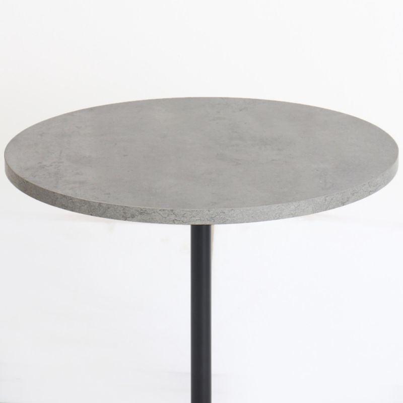 Single Table With A Grey Round Wooden Top And A Black Metal Base By Alhome - ALHOME