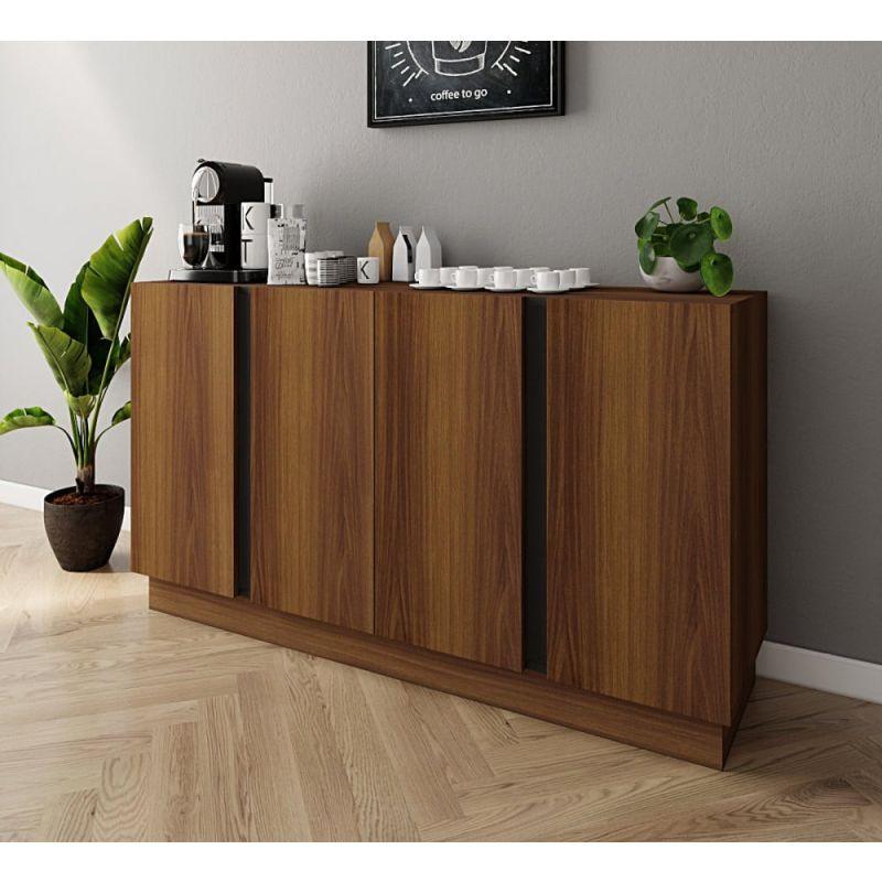 Brown & Black Coffee Corner with 4 Drawers By Alhome - ALHOME