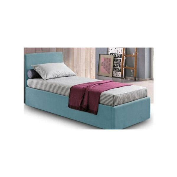 Light Blue Velvet Single Bed Size 120x200 By Alhome - 110110102 - ALHOME