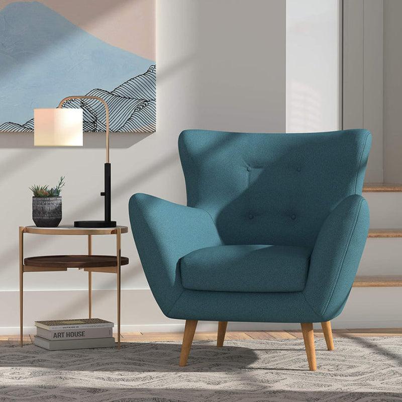 Elegant Seating: Linen Chair in Turquoise By Alhome - ALHOME