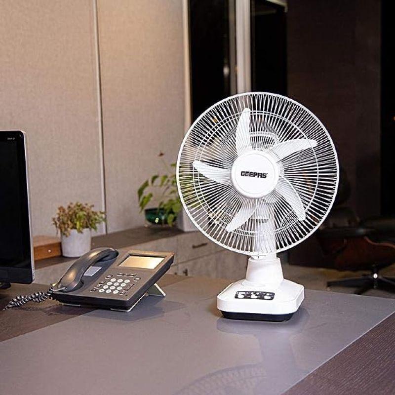 Geepas Rechargeable 12 Inch Oscillating Fan - GF21118 - .com - Your Destination for Baby & Mother Needs in Saudi Arabia