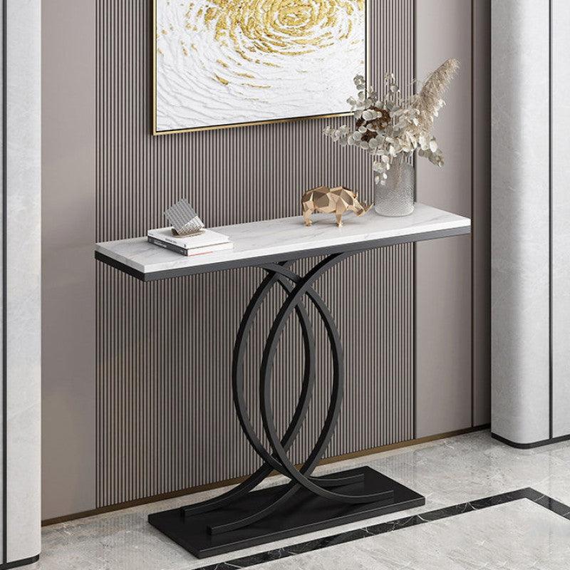 Elegant Iron and Marble Console" By Alhome - ALHOME