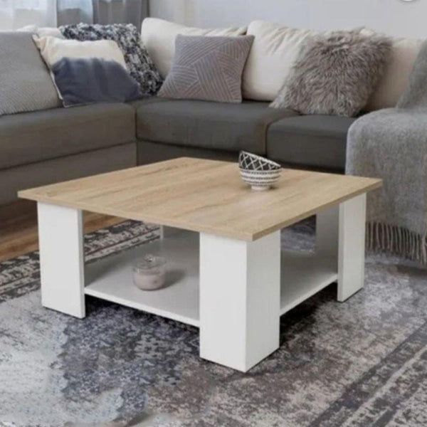 White and Brown Center Table By Alhome - ALHOME