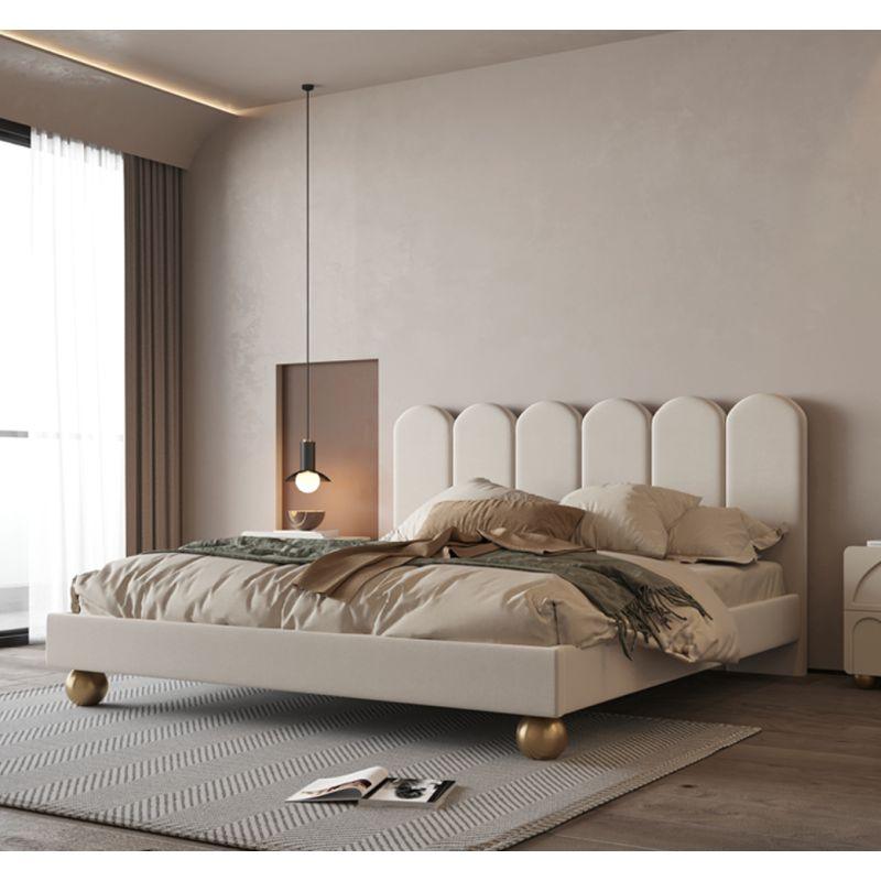 Light Beige Chanel Queen Bed (180x200x140) - A Tranquil Haven by Alhome - ALHOME