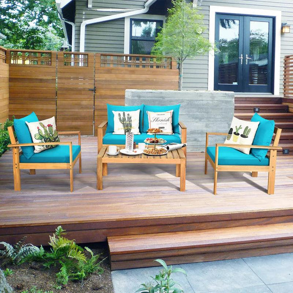 Summertime 4-Piece Turquoise Outdoor Seating Set By Alhome - Zrafh.com - Your Destination for Baby & Mother Needs in Saudi Arabia