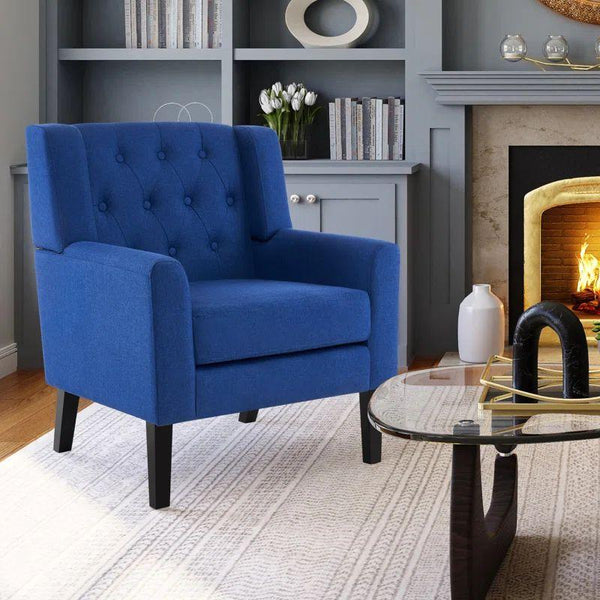 Serene Blue Velvet Chair Swedish Wood By Alhome - ALHOME