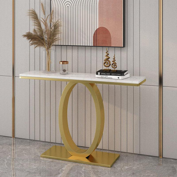 Contemporary Iron and Marble Console Table By Alhome - 110110466 - ALHOME