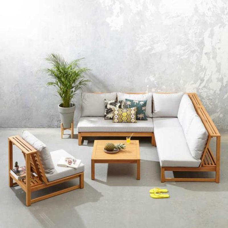 Oasis 3-Piece White Outdoor Seating Set By Alhome - Zrafh.com - Your Destination for Baby & Mother Needs in Saudi Arabia