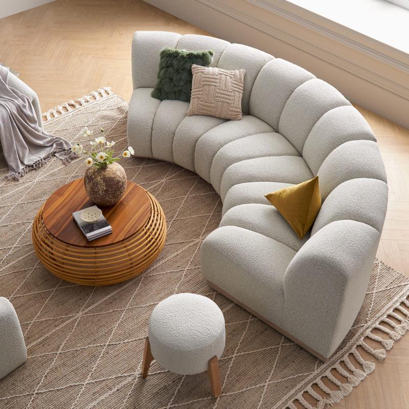 Luxurious Comfort: 3-Seater Boucl√© Sofa in Beige By Alhome - ALHOME