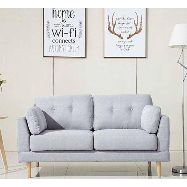 Elegant Gray Linen 2-Seater Sofa Swedish Wood By Alhome - 110110819 - ALHOME