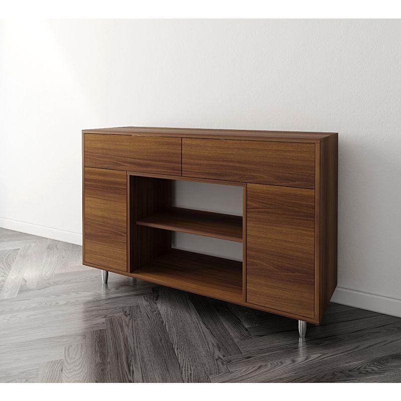 Brown Coffee Corner with Shelves and Drawers By Alhome - ALHOME