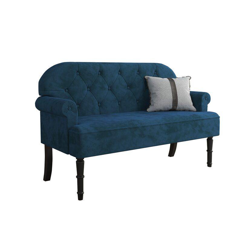 Modern Velvet 2 Seater Sofa - Indigo - 200x85x85 cm - By Alhome - ALHOME