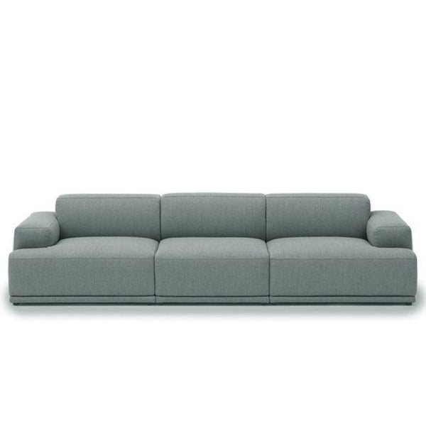 Capacious Gray Linen 3-Seater Sofa Swedish Wood By Alhome - ALHOME