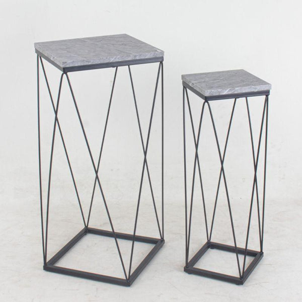 Set of Service Tables With Iron Bases With A Gray Surface By Alhome - ALHOME