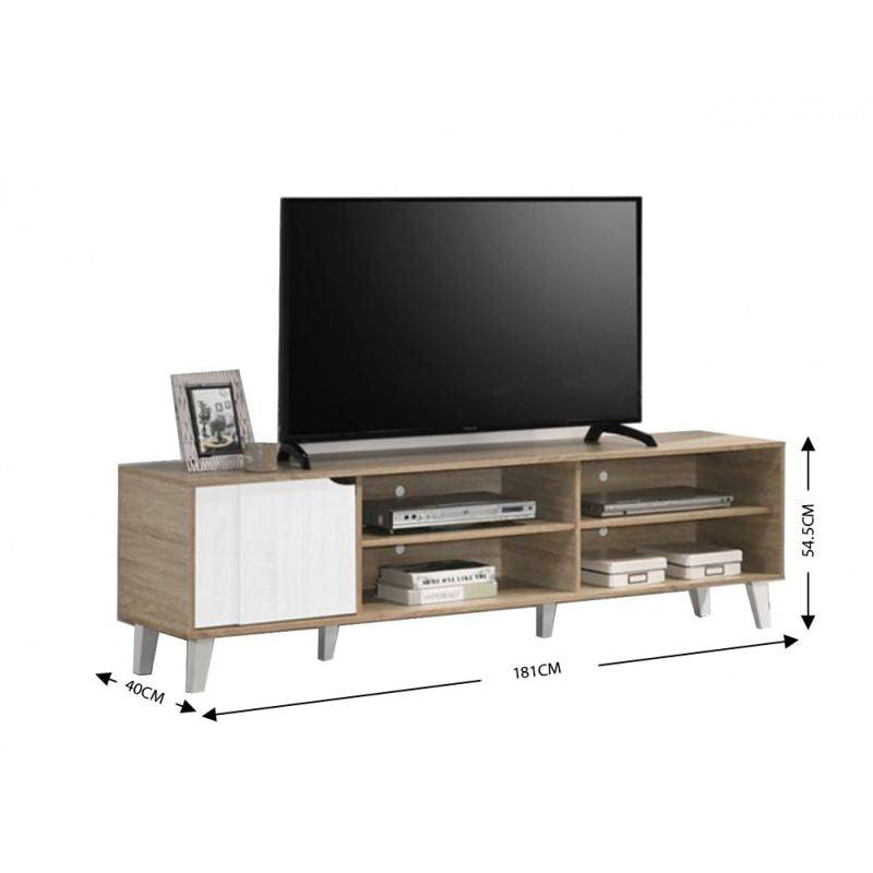 Tv Table From Malaysian Wood - Wooden - 181x40x54.5 cm - By Baity - ALHOME