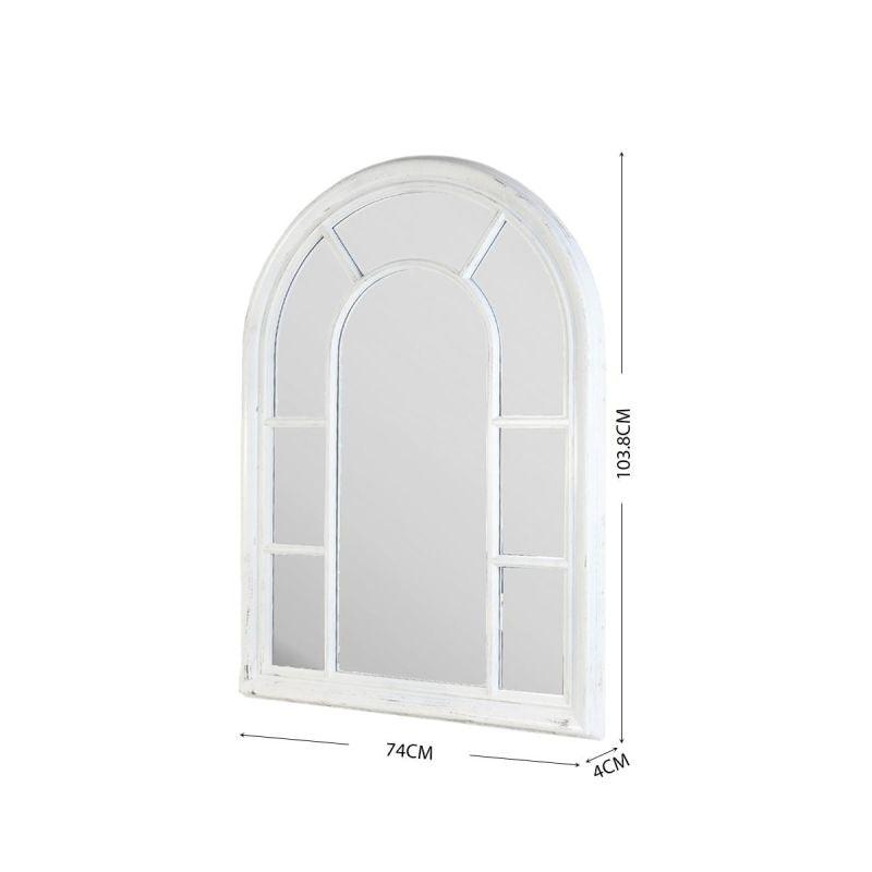 Antique window wall mirror - white - 74x103x4 - By Family Ship - ALHOME