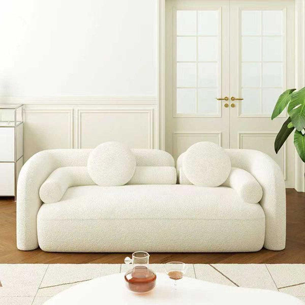 Cozy Chic: 2-Seater Boucl√© Sofa in Elegant Beige By Alhome - ALHOME