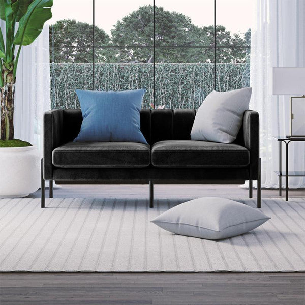 Velvet 2-Seater Sofa in Sleek Black By Alhome - ALHOME