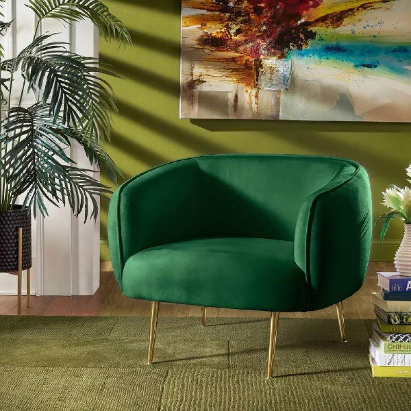 Modern Velvet Arm Chair - 80x85x85 cm - By Alhome - ALHOME