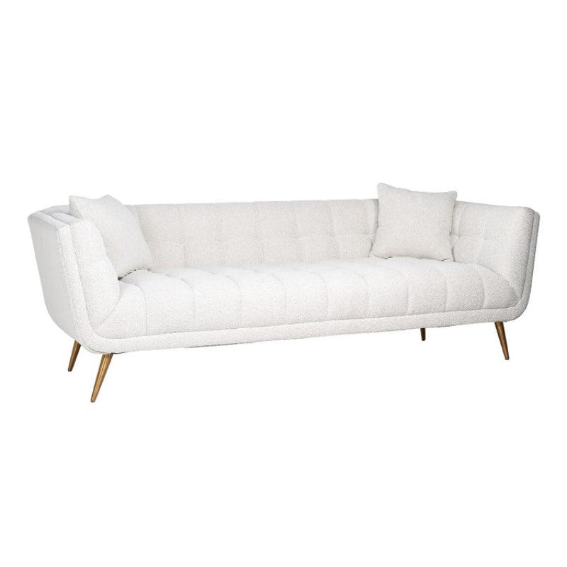 3-Seater Boucl Sofa in White for Pure Elegance By Alhome - ALHOME