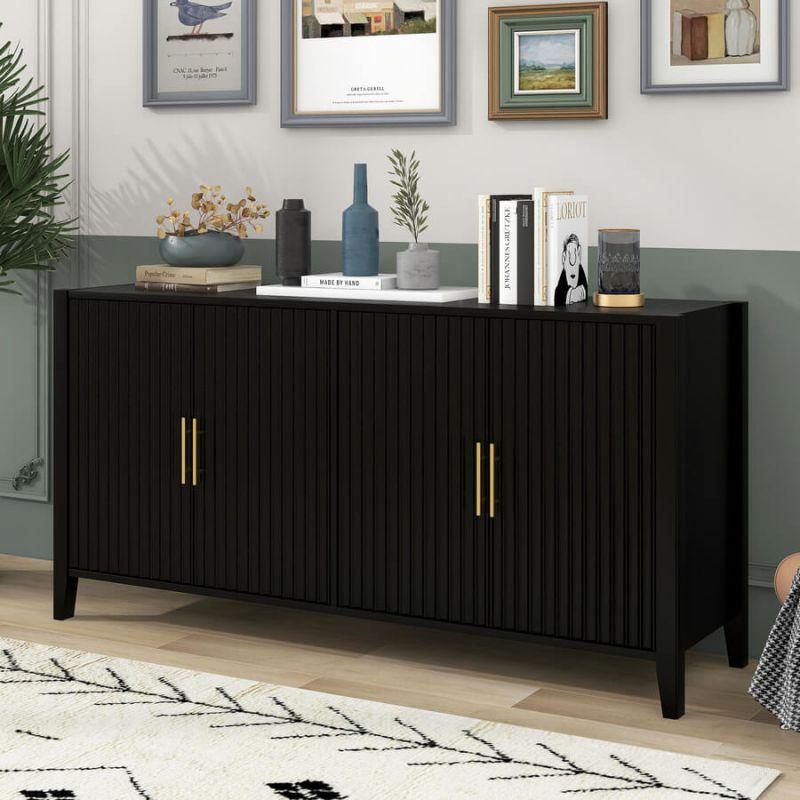 Sleek Black MDF Buffet by Alhome - ALHOME