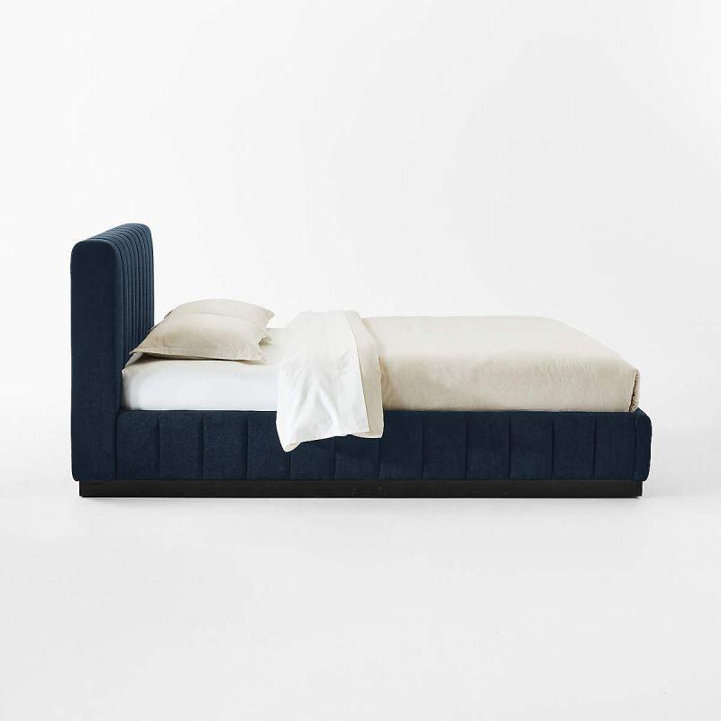 Royal Collection: Swedish Wood Queen Bed - Regal Navy Opulence (180x200x140) by Alhome - ALHOME