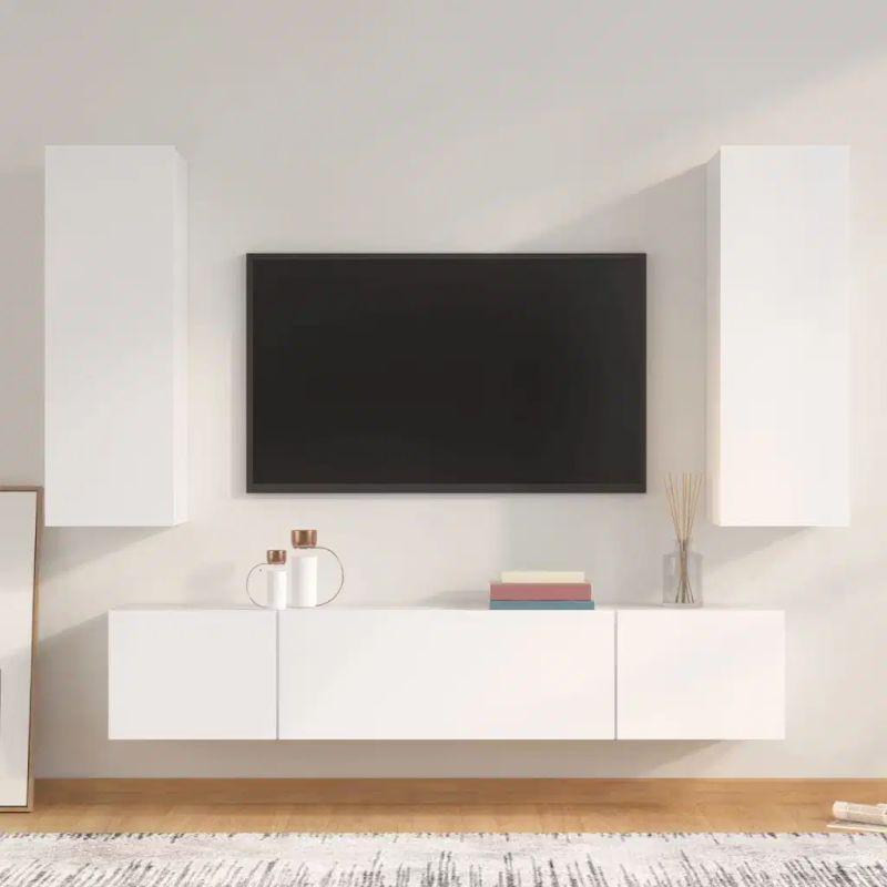 Sleek TV Table - MDF - White By Alhome - 110113035 - ALHOME