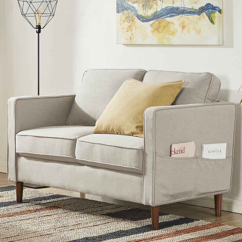 Modern Linen 2 Seater Sofa - Beige - 180x85x85 cm - By Alhome - ALHOME