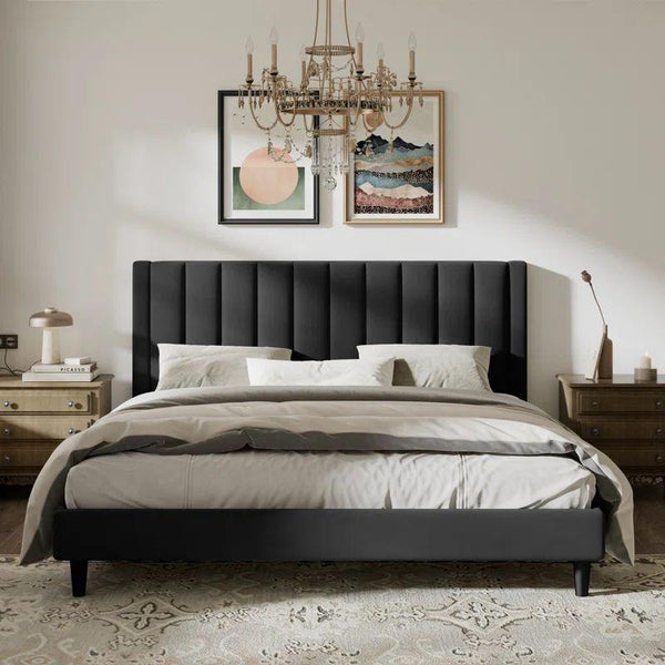 Royal Comfort: Swedish Wood Velvet Grey Super King Bed By Alhome - ALHOME