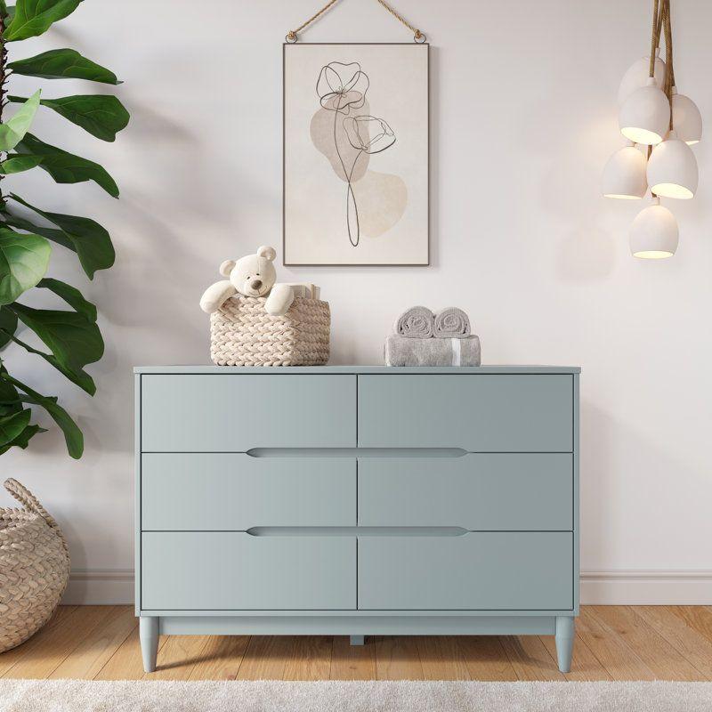 Kids Dresser: 120x47x83 Wood, Sky Blue by Alhome - ALHOME