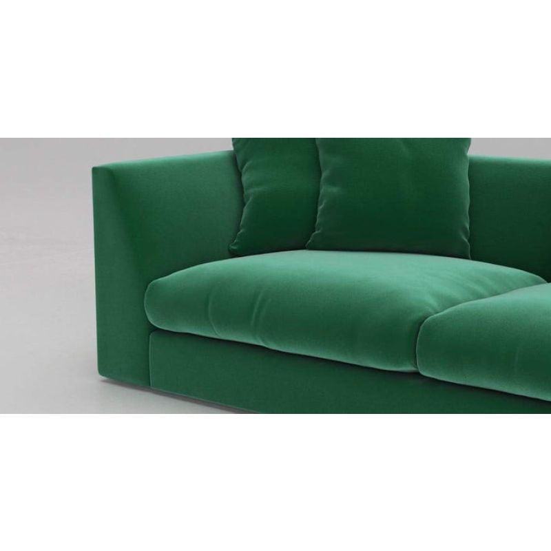 Modern Velvet 3 Seater Sofa - Green - 280x85x85 cm - By Alhome - ALHOME